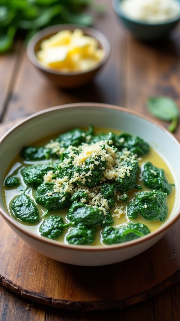 creamy garlic spinach dish