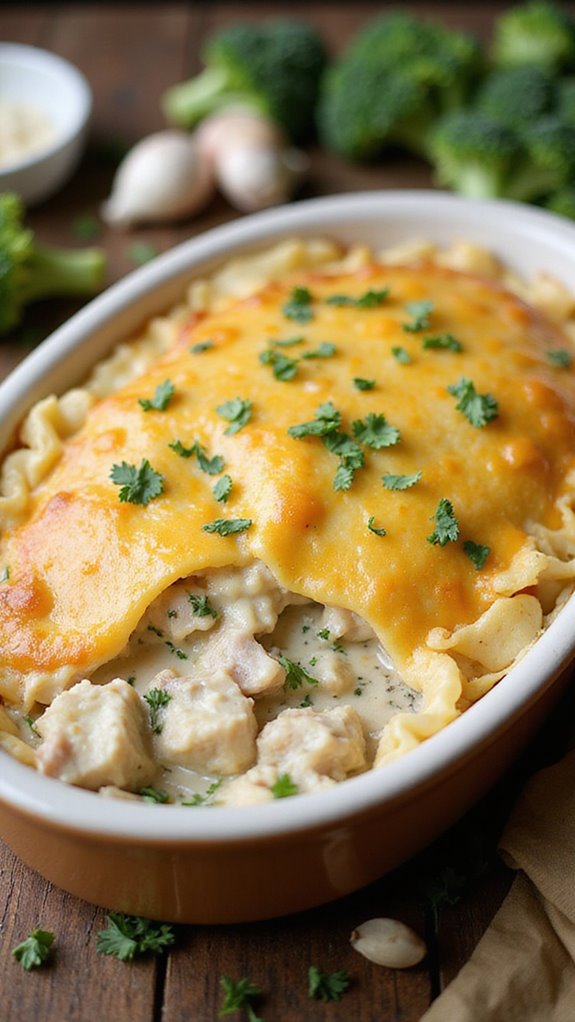 keto chicken alfredo casserole