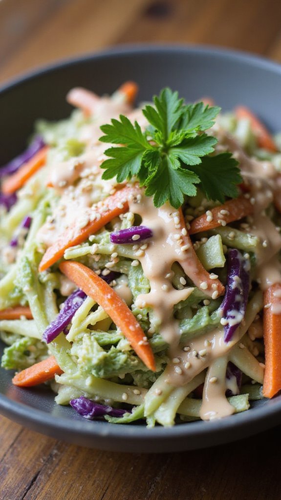 keto coleslaw with dressing