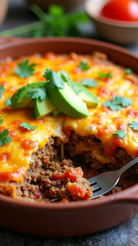 keto friendly beef taco casserole