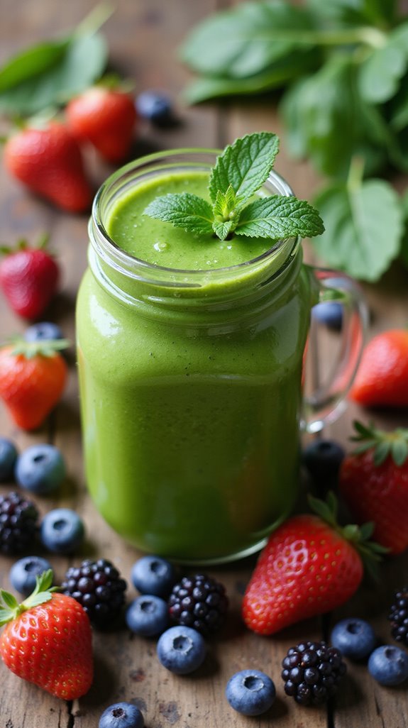 berry spinach protein smoothie