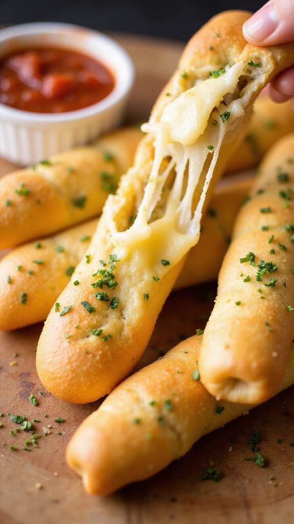 cheesy keto garlic breadsticks