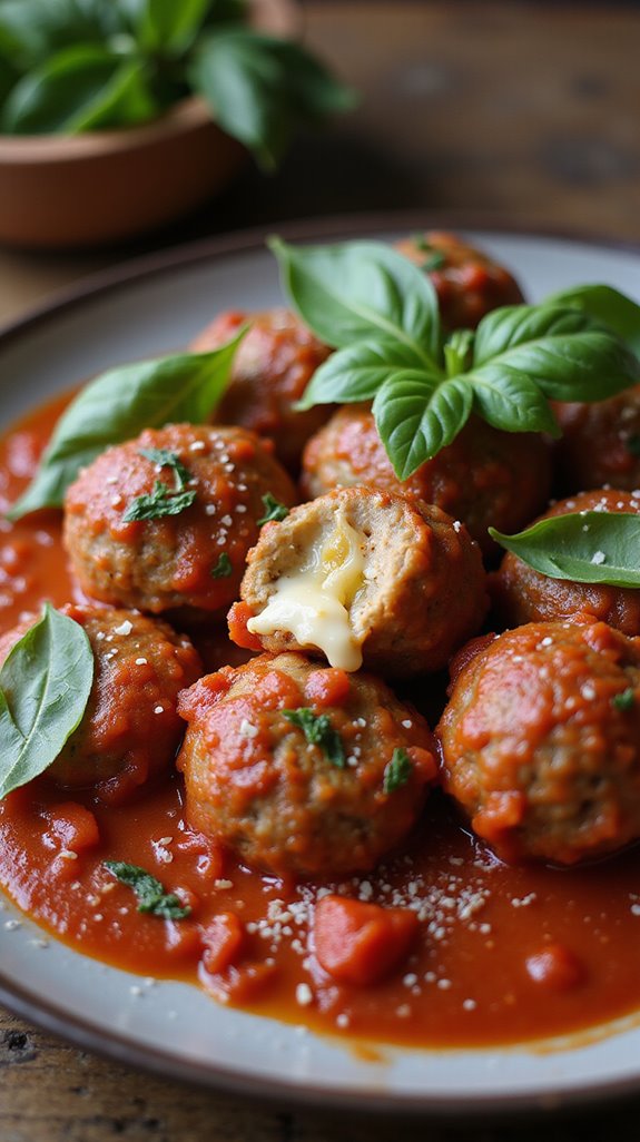 cheesy savory meatball delight