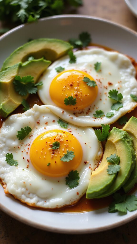 creamy avocado poached eggs