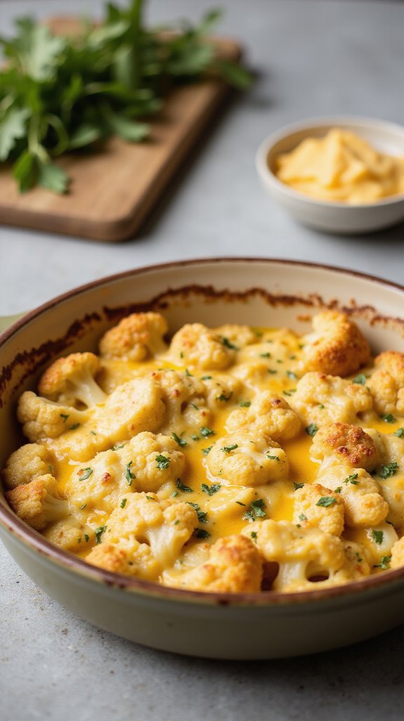 indulgent cheesy cauliflower bake