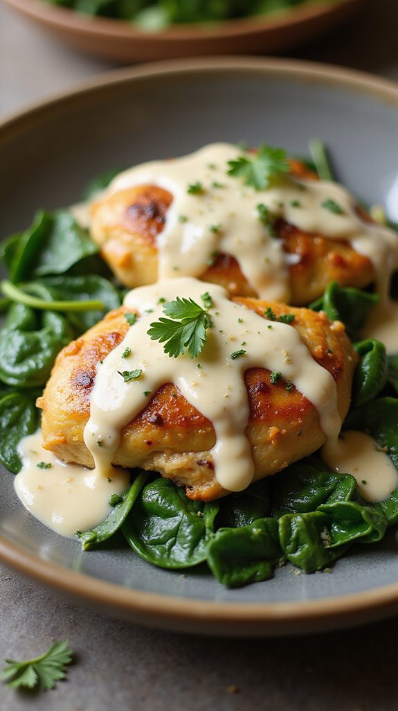 indulgent creamy garlic chicken