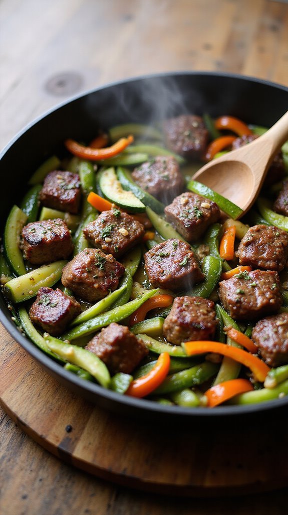 keto beef and veggie skillet