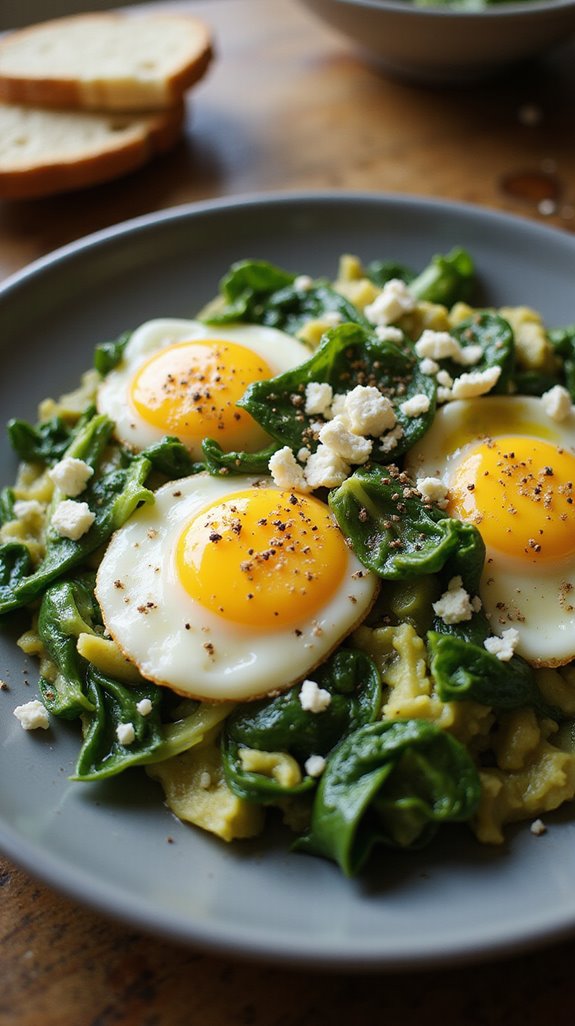 keto egg spinach scramble