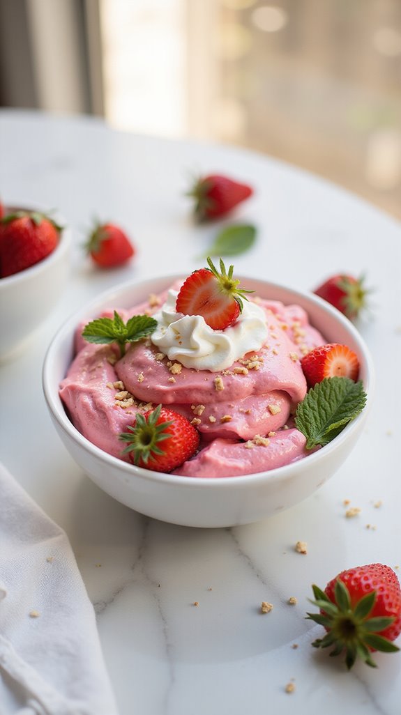 keto fluff strawberry dessert