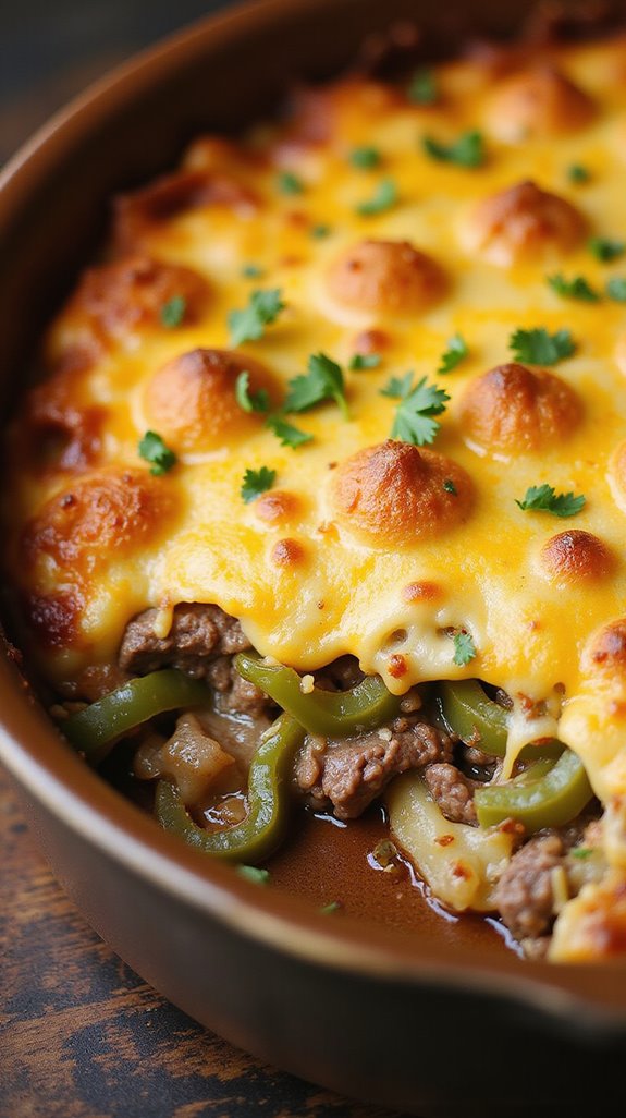 keto philly cheesesteak casserole