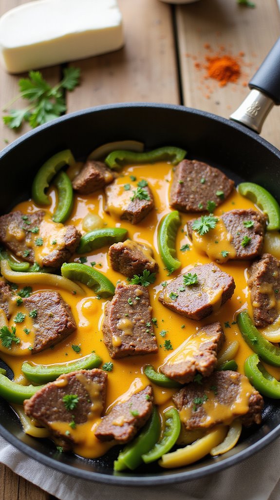 keto philly cheesesteak skillet