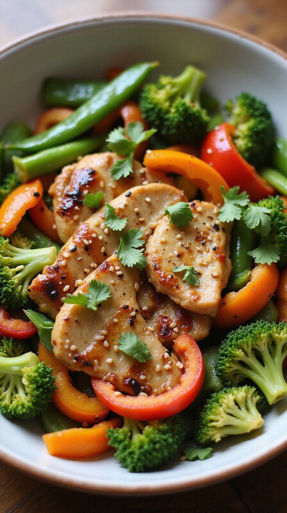 keto shrimp stir fry bowl