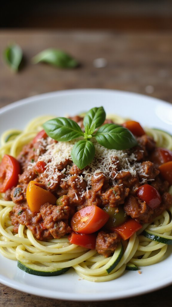 keto spaghetti with meat sauce