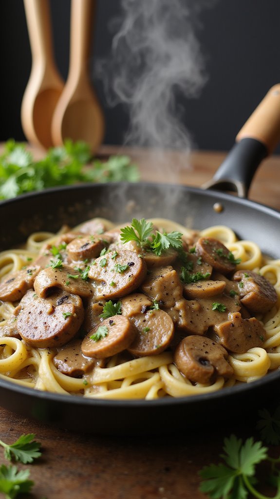 one skillet beef stroganoff