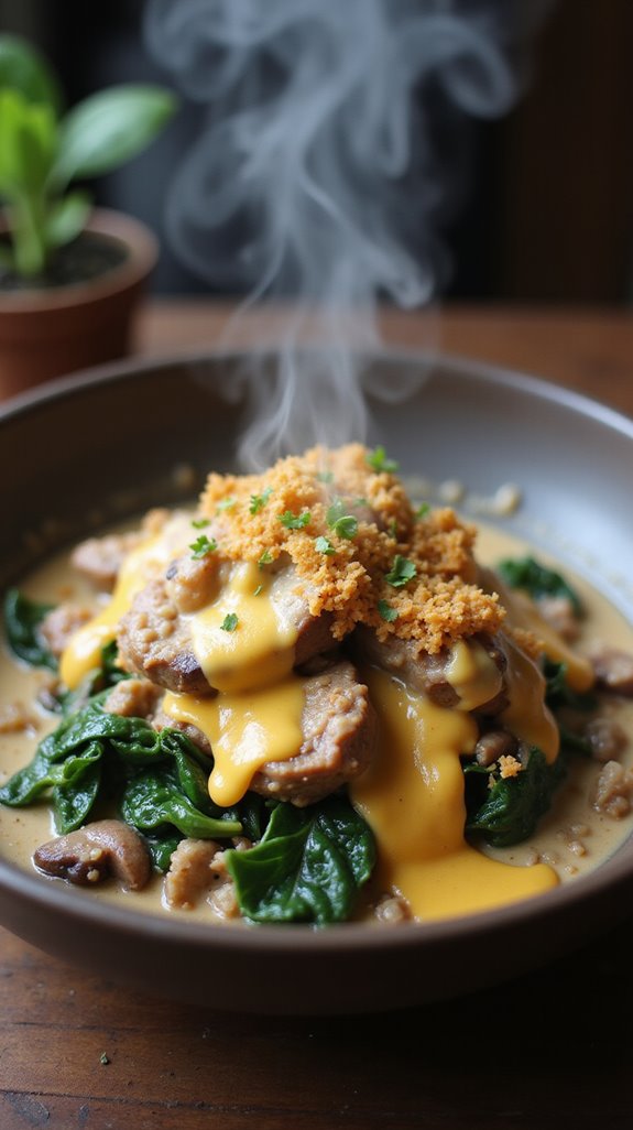 quick cheesy beef bowl