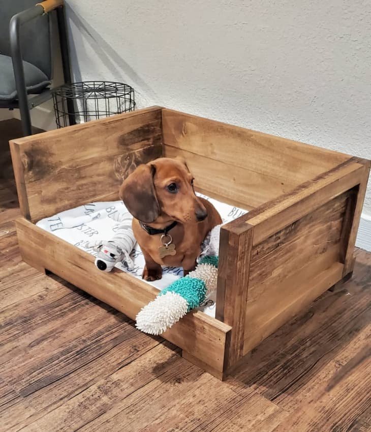 Rustic Reclaimed Wood Dog Bed Frame - cute dog bed ideas