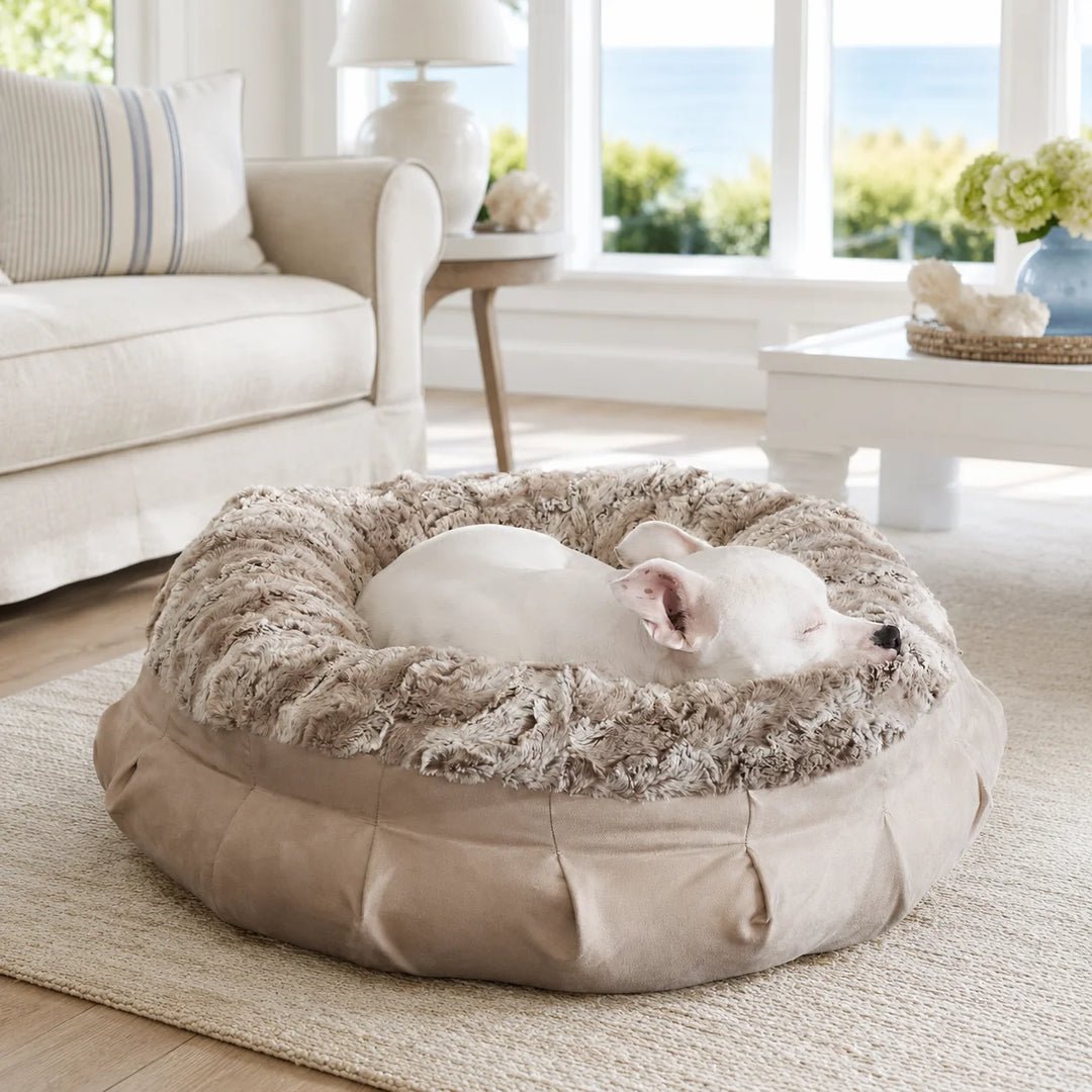 Luxury Faux Fur Puff Bed - cute dog bed ideas