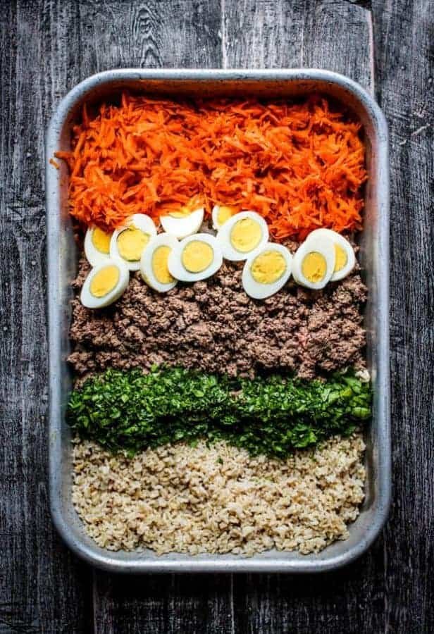 Colorful Striped Dog Food Layers - Homemade dog food recipes