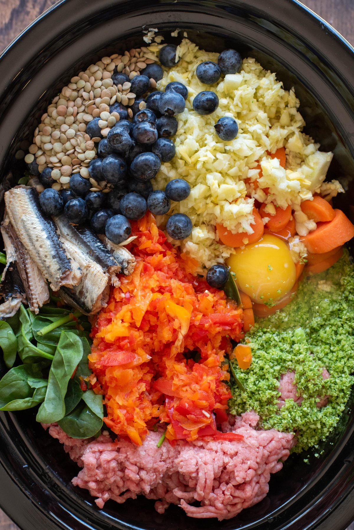 Slow Cooker with Raw Ingredients - Homemade dog food recipes