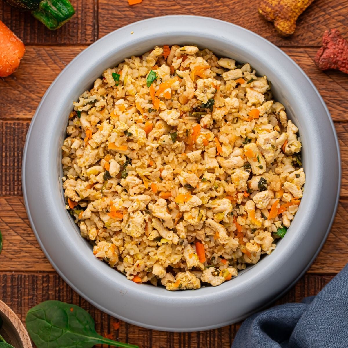 Turkey and Rice Medley with Vegetables - Homemade dog food recipes for senior dogs